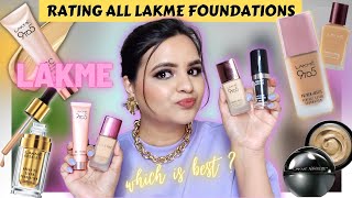 RANKING ALL LAKME FOUNDATIONS  Which foundation is best for you   Worst to Best [upl. by Hines]