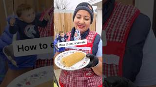 A quick tutorial on tamale eating tamales mexicanfood food yummy [upl. by Ahsinrev]