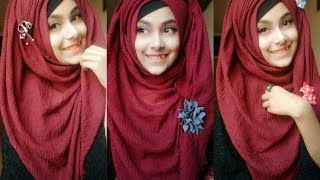 Everyday simple hijab tutorial  Noshin Nower ❤ [upl. by Tyoh]