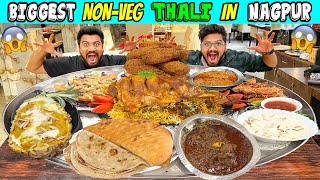 BIGGEST NOVVEG THALI IN NAGPUR  MASSIVE NONVEG THALI COMPETITION Ep519 [upl. by Gnehp141]