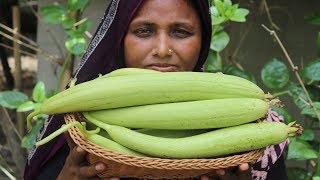 Farm Fresh Luffa Gourd Recipe Yummy Dhundul Cooking Luffa Gourd With Katla Fish Curry Village Food [upl. by Latoyia]