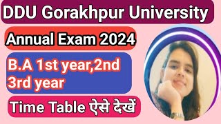 DDUAnnual Exam 2024BA 1styear2nd yearamp 3rd YearTime Tableddubaexamtimetable [upl. by Gnohc]