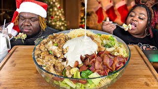 THE VIRAL CHICKEN CAESAR PASTA SALAD  HASHTAG THE CANNONS  MUKBANG EATING SHOW [upl. by Silra]