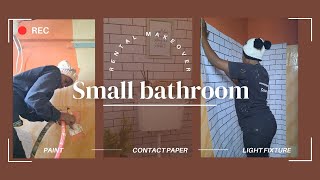 Renter Friendly Bathroom Makeover  Contact paper Installation [upl. by Ientirb722]