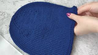 Blue knitted beanie hat wool hat hat for men hat for women [upl. by Okiek]