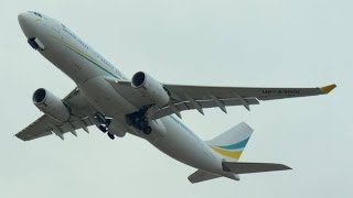 Kazakhstan Government Airbus A330 taxiing and take off runway 16 at ZRH [upl. by Ttehc701]