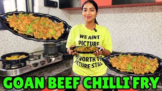 Goan Beef Chilli Fry Recipe  How To Make Beef Chilli Fry At Home  AddSpiceWithSpaina konkanivlog [upl. by Onifled]