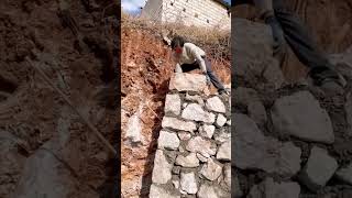 Construction process of concrete retaining wall [upl. by Rohn]