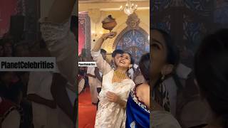 Tanishaa Mukerji doing the Dhunuchi Dance at the Mukherjee Family’s Durga Puja festivities shorts [upl. by Annairba]