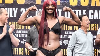 Claressa Shields vs Vanessa Joanisse • WEIGHIN amp FINAL FACE OFF [upl. by Annahtur811]