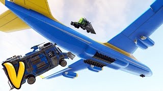 GTA 5 CARGO PLANE DEMOLITION DERBY  GTA 5 Stunts Funny Moments [upl. by Meil444]