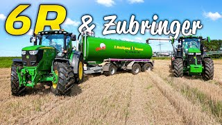 Let’s Drive John Deere 6R  Güllezubringer👊  zum 7R 330 mit Tridem  Bauer Struck Teil 1 [upl. by Oiramal]