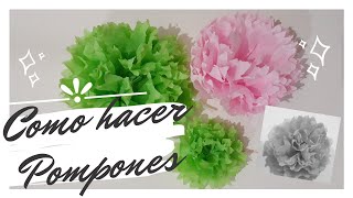 Como Hacer Pompones de Papel Crepe Para Centro de Mesa Paso a Paso TutorialPom Poms DIY [upl. by Irina]