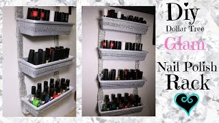 DIY DOLLAR TREE GLAM NAIL POLISH RACK [upl. by Efioa]