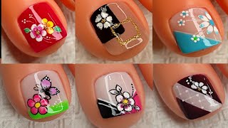 DISEÑOS de UÑAS PARA PIES 🦶uñas de pies Decoradas🦶💅😍 [upl. by Yelknirb]