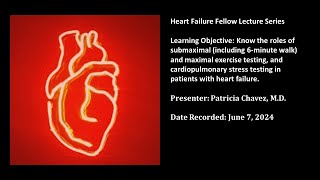 22 Exercise testing in heart failure [upl. by Emmalee19]