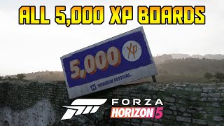 Forza Horizon 5  All 25 5000 XP Boards Location Guide easy methods [upl. by Ahselrac315]