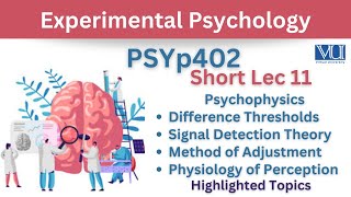 PSYp402 Short Lecture 11PsychophysicsDifference ThresholdMethod of AdjustmentPerceptionPsy402 [upl. by Darra]