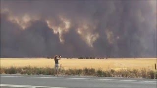 Horrific Australia Pinery bush fire Peter Rosenfeld lucky escape Disturbing content [upl. by Ylrad]