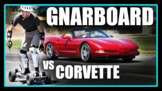 Electric Skateboard VS Corvette [upl. by Luhem696]