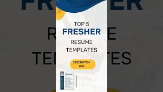 Fresher Resume Templates resumetemplate resumeformat [upl. by Lexis152]