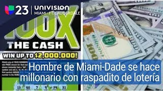 Hombre de MiamiDade se convierte en millonario con el raspadito de la Lotería [upl. by Aihsekat]