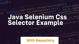 java selenium css selector example [upl. by Dione]