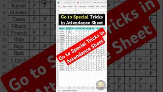 Go to Special Tricks in Attendance Sheet  Attendance Sheet Tricks  Go to Special  exceltricks [upl. by Ellicul]