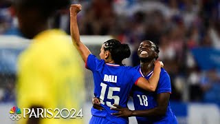 France survive Colombia scare with 32 win to kick off Paris Olympics tournament  NBC Sports [upl. by Boyer214]