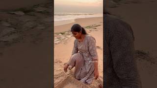 கோட்டைய அரிச்ச கடல்அலை😜 Sand Castle  மணல் கோட்டை villagelife nature kids fun seashore sea [upl. by Aleetha]