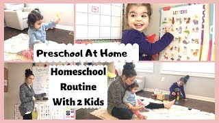 Homeschool Routine  PRESCHOOL  3 Year Old  1 Year Old [upl. by Eilrac]