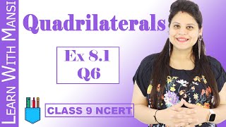 Class 9 Maths  Chapter 8  Exercise 81 Q6  Quadrilaterals  NCERT [upl. by Karl50]