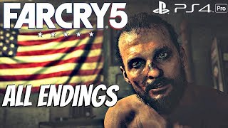 FARCRY 5  ALL ENDINGS All 3 Endings Bad Good Nuclear 1080P 60FPS [upl. by Eelyah]