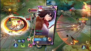 THE NEW MIKASA FANNY SKIN IS HERE BEST FANNY SKIN EVER  RANK GAMEPLAY  MLBB [upl. by Liederman]