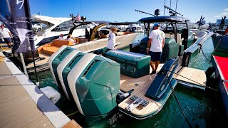 Miami Boat Show 2023 Docks  Craziness and Complete Walk Through [upl. by Dhumma]