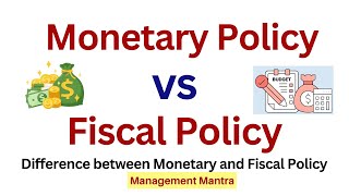 Difference between Monetary Policy and Fiscal Policy [upl. by Temirf]