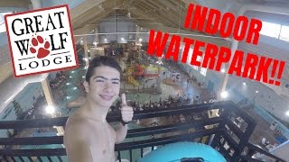 MASSIVE INDOOR WATERPARK Great Wolf Lodge Day 1 [upl. by Ryun]