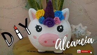 DIY ALCANCIA DE UNICORNIO  con globo y unicel [upl. by Seigel]