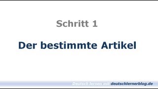 Deutsch lernen  Learn German Bestimmter Artikel  Deklination 01 [upl. by Nnorahs252]