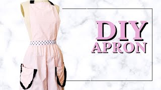 DIY How To Sew A Retro Apron With No Pattern  Sew a Vintage Style Apron [upl. by Norma]