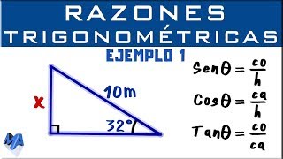 Razones Trigonométricas  Hallar un lado  Ejemplo 1 [upl. by Okimat]