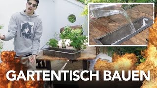 Gartenmöbel bauen  Tisch  Bank selber bauen  Heimwerkerking Fynn Kliemann [upl. by Inohs]