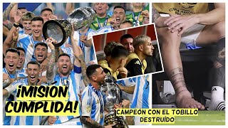 MESSI CAMPEÓN de COPA AMÉRICA LESIONADO y con lágrimas cumplió su MISIÓN con ARGENTINA  Exclusivos [upl. by Lutero504]