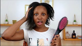 Straightening Brush on 4C Hair My First Experience amp What I Thought [upl. by Enalahs107]