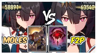 Xueyi Lightcone Fall of Aeon vs Moles Welcome You Lightcone Damage Comparison Star Rail Xueyi Guide [upl. by Dias]