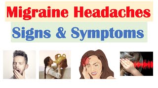 Migraine Headache Signs amp Symptoms Prodrome Aura Headache and Postdrome [upl. by Ijuy454]