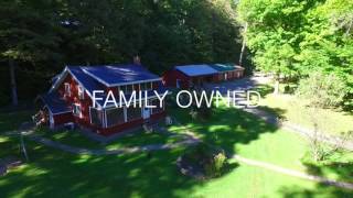 Wellneste Lodge in Taberg NY Drone View of Cabin Rentals Fish Creek River and Retreat Center [upl. by Gussy]