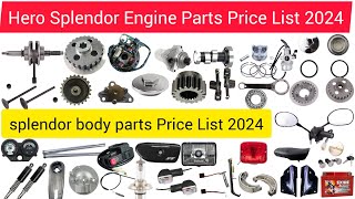 Haw to splendor body parts Price List 2024 Engine Parts Price List splendor bike engine parts name [upl. by Musette]