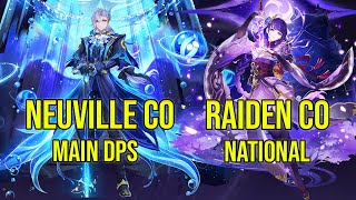 4 Star weapons Neuvillette C0 amp Raiden C0 Spiral abyss floor 12 genshin impact [upl. by Arakat]