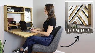 How To Build A Fold Down Wall Desk  DIY Murphy Desk [upl. by Enyaz114]